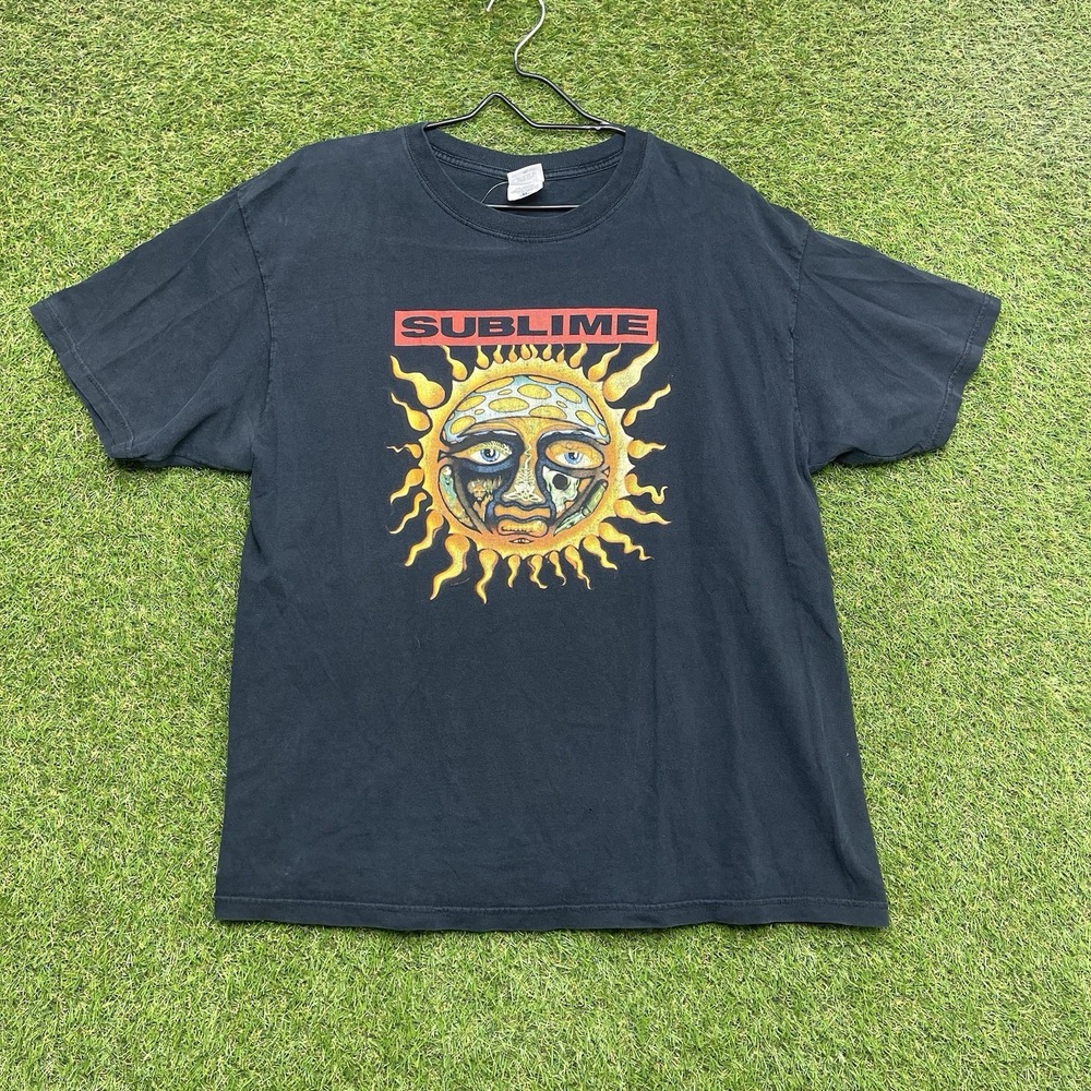 Sublime Band Short Shirt Mens XL Anvil Blue Bar Tag Dated 2004 Black y2k Graphic
